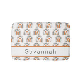 Rainbow boho braunes, graues Mädchen Badematte