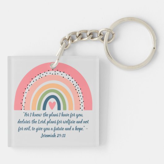 RAINBOW BOHO CHRISTLICH QUOTE DANKE SCHLÜSSELANHÄNGER (Rückseite)
