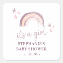 Rainbow Boho Es ist ein Girl Baby Shower Square St