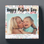 Rainbow Boho Foto Calligraphy Mother's Day Gift Fotoplatte<br><div class="desc">Rainbow Boho Foto Calligraphy Mother’s Day Gift-Plakette perfekt als Geschenk an Ihre Mutter,  Mutter oder Mama an diesem Muttertag.</div>