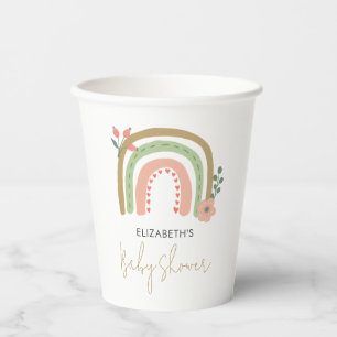 Rainbow Boho Kinderdusche Geruchte Farben Erde Nie Pappbecher