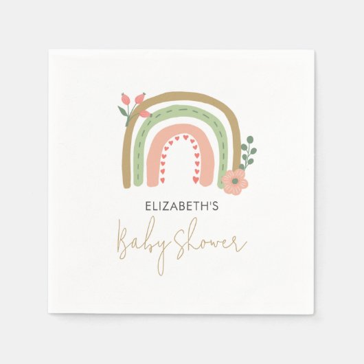 Rainbow Boho Kinderdusche Geruchte Farben Erde Nie Serviette (Vorderseite)