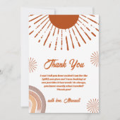 Rainbow Boho kommt hier zur Son Baby Dusche Dankeskarte (Vorderseite)