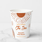 Rainbow Boho kommt hier zur Son Baby Dusche Pappbecher (Rückseite)