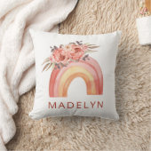 Rainbow Boho mit Blume Neutral Kissen (Decke)