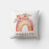 Rainbow Boho mit Blume Neutral Kissen (Vorderseite)