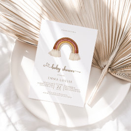 Rainbow Boho Neutral Baby Shower Einladung