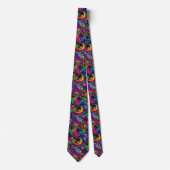 Rainbow Boho Paisley Necktie Krawatte (Vorderseite)