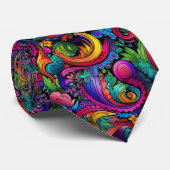 Rainbow Boho Paisley Necktie Krawatte (Gerollt)