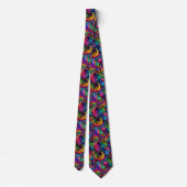 Rainbow Boho Paisley Necktie Krawatte (Rückseite)