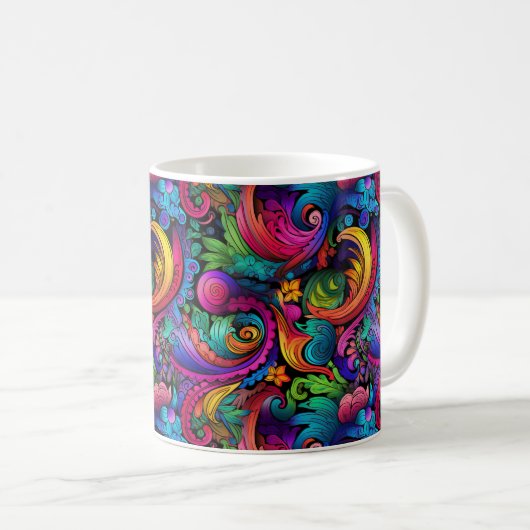 Rainbow Boho Paisley Tasse (VorderseiteRechts)