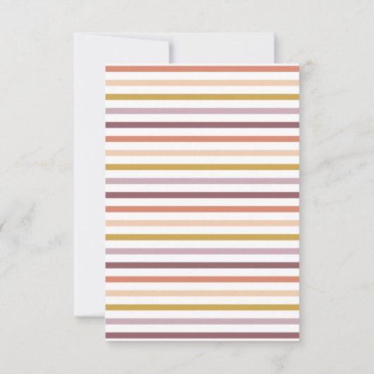 Rainbow Boho Peach Blush Baby Dusche Dankeskarte (Rückseite)