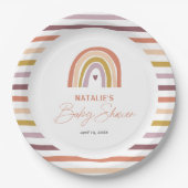 Rainbow Boho Peach Lila Baby Dusche Pappteller (Vorderseite)