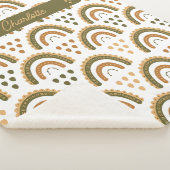 Rainbow Boho Personalisiert Green White Brown Sherpadecke (3/4)