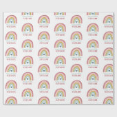 Rainbow Boho Pink Geschenkpapier (Flach)