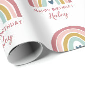 Rainbow Boho Pink Geschenkpapier (Rolleneckpunkt)