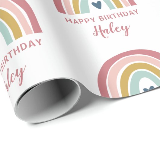 Rainbow Boho Pink Geschenkpapier (Rolleneckpunkt)
