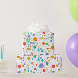 Rainbow Boho Polka Dot Watercolor Wrapping Paper Geschenkpapier