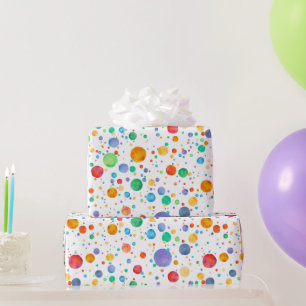 Rainbow Boho Polka Dot Watercolor Wrapping Paper Geschenkpapier