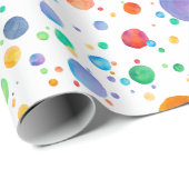 Rainbow Boho Polka Dot Watercolor Wrapping Paper Geschenkpapier (Rolleneckpunkt)