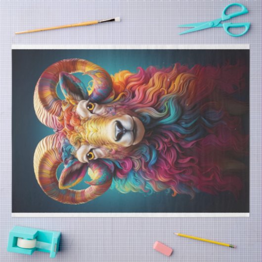 Rainbow Boho Ram Decoupage Seidenpapier (Basteln)