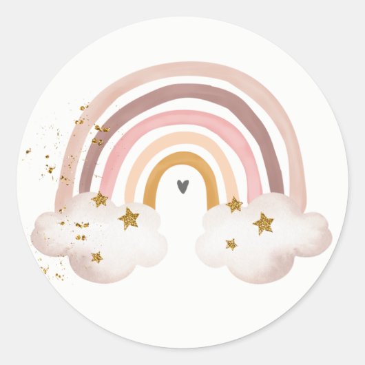 Rainbow Boho Sticker Pastel Rainbow Earth Tones (Vorderseite)