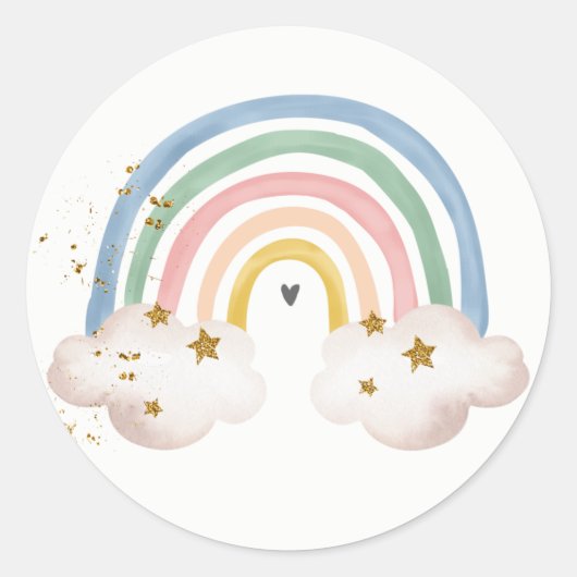 Rainbow Boho Sticker Pastel Rainbow Moderne Farben (Vorderseite)