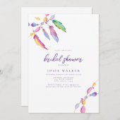 Rainbow Boho Themed Bridal Dusche Einladung (Vorne/Hinten)