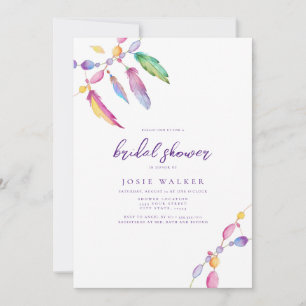 Rainbow Boho Themed Bridal Dusche Einladung