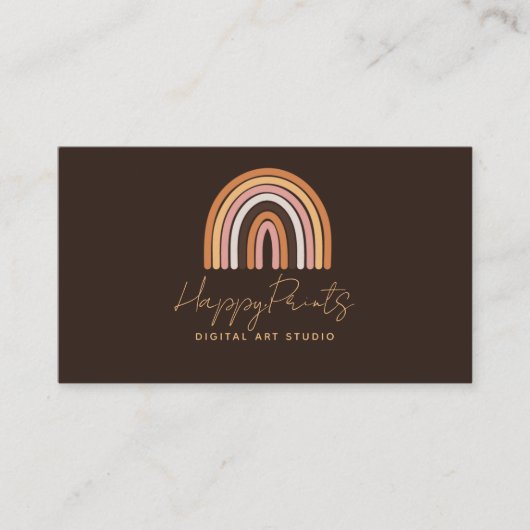 Rainbow Boho Visitenkarte, moderne Visitenkarte (Vorderseite)