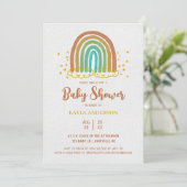 Rainbow Boho Watercolor Kinderdusche Einladung (Stehend Vorderseite)