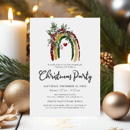 Rainbow Boho Weihnachtsfeier Einladung