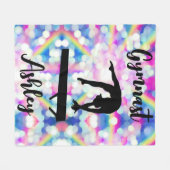 Rainbow Bokeh Blast Gymnastik Beam Personalisiert Fleecedecke (Vorderseite (Horizontal))