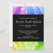 Rainbow Bokeh Bubble Art Foto Abschluss Einladung (Rückseite)