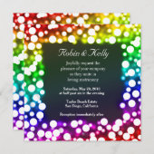 Rainbow bokeh Hochzeit Einladung (Vorne/Hinten)
