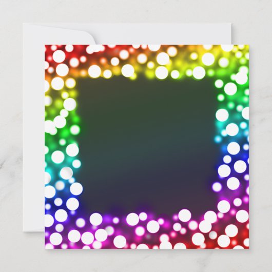 Rainbow bokeh Hochzeit Einladung (Rückseite)