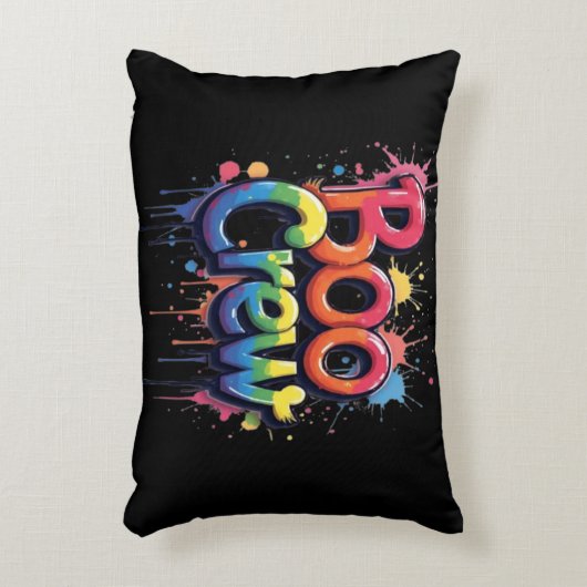 Rainbow BOO CREW Dekokissen (Vorderseite(Vertikal))