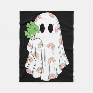 Rainbow Boo Kleeblatt Ghost St Patrick's Day Spook Fleecedecke