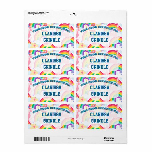 Rainbow Book Labels (Vorne)