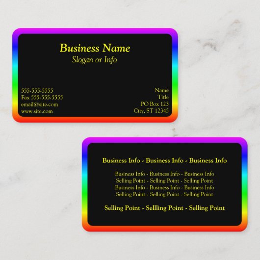 Rainbow Border Visitenkarte (Vorne/Hinten)