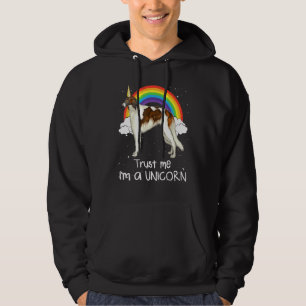 Rainbow Borzoi Vertraue mir im Ein-Einhorn-Hund Hoodie