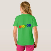Rainbow Boston Schriftart T-Shirt (Schwarz voll)