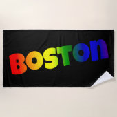 Rainbow Boston Strandtuch (Vorderseite)