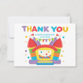 Rainbow Bounce House Geburtstag Dankeskarte (Vorderseite)