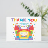 Rainbow Bounce House Geburtstag Dankeskarte (Stehend Vorderseite)