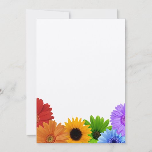 Rainbow Bouquet Wedding Einladung (Rückseite)