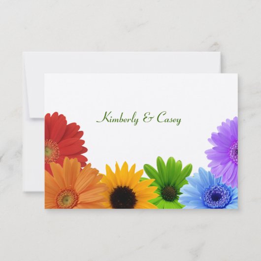 Rainbow Bouquet Wedding Response RSVP Karte (Rückseite)