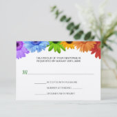 Rainbow Bouquet Wedding Response RSVP Karte (Stehend Vorderseite)