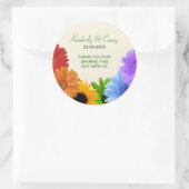 Rainbow Bouquet Wedding Runder Aufkleber (Tasche)