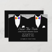 Rainbow Bow Krawatte Gay Save the Date Hochzeit (Vorne/Hinten)